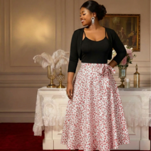 Elegant Peach Floral Maxi Dress